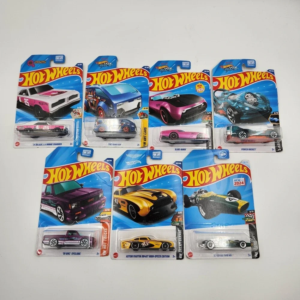 Hot Wheels Cars Lot of 7 '67 Lotus Aston Martin Power Rocket '74 Charger & More
